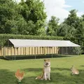 Outdoor-hundezwinger Mit Dach 600x300x150 Cm Vidaxl