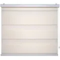 Doppelrollo DUO-Rollo mit 20 cm Streifen, Liedeco, Lichtschutz, mit Bohren, verschraubt, im Fixmaß beige 90 cm x 220 cm