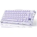 GravaStar Mercury K1 Mechanische Tastatur mit Aluminiumrahmen, 75% Wireless Gaming QWERTY US, ,RGB Tri-Mode, PBT-Tastenkappen, 8000mAh - Lila - Lila