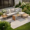 Gartenmöbel Set IBIZA MODULAR LOUNGE - 250cm - champagner greige - Aluminium