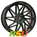4x Keskin KT20 Future black painted red inside 8x18" ET30 LK5 112 ML 72.6 Alu...