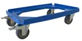 Alutec Rollwagen 250kg Traglast 4 Lenkrollen mit 2 Feststellbremsen 61x41cm Blau