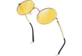LuxusKollektion Retrosonnenbrille Sonnenbrille Polarisiert Rund Herren UV Schutz Cat3 1 Gold Gelb