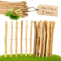 PINEEA Staketenzaun 90 cm Hoch - Holzzaun aus Haselnuss - Wetterbeständiger Gartenzaun 5M Lang - Kastanienzaun für Dekoration und Pflanzenschutz - Lattenabstand 7-8 cm