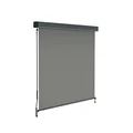 paramondo Außenrollo Senkrechtmarkise 2000 Balkonmarkise Balkonrollo Sonnenschutz, mit Kassette & Kurbelbedienung, 120 x 250 cm, Grau, Gestell Anthrazit