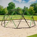 Klettergerüst 360x360x180cm DomeClimber Kinder Kletterkuppel Geodome 12FT - anthrazit/grün - Grau/Grün
