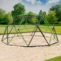 VESKA Klettergerüst DomeClimber Kinder Metall Kletterkuppel Geodome (12FT - 360cm, anthrazit/grün)