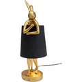 Tischlampe Kare Tischleuchte Animal Rabbit gold Hase 50 cm Schirm schwarz 55796