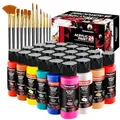 Fantastory Acrylfarben Set 24x 60ml,12 Pinsel;Exzellente Deckkraft,hohe Lichtechtheit,wasserfest Acrylic Paint;für Leinwand,Holz,Keramik,Modelle;Künstler,Profis,Anfänger[ProfessionelleSerie]