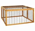 Dehner Freilaufgehege Rolf mit aufklappbarem Dach, ca. 116 x 116 x 58 cm, Holz