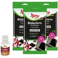 poliboy Bildschirm Putztücher 3er Set + Leder Probe Bildschirmreinigungstuch (15x20 cm, Ideal zum Reinigen von Displays und Monitoren - Made in Germany)