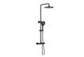 Bernstein Duschsystem 4011 PRO, Duschsäule Thermostat Schwarz - Inkl. Handbrause & Regenduschkopf