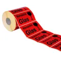 Warnetiketten "Vorsicht Glas" rot 145 x 76 mm auf Rolle 1000 Etiketten Aufkleber