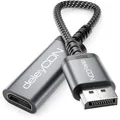 deleyCON 4K DisplayPort zu HDMI Adapter (Für HDMI Monitor/TV/Beamer) - Unidirektional - (1080p@240Hz / 1440p@165/144/120Hz / 4K@60Hz) für Display-Port Computer Grafikkarte Gaming PC
