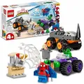 LEGO 10782 Marvel Spidey und seine Super-Freunde Hulks und Rhinos Monster Truck-Duell, Spider-Man-Set, Superhelden-Spielzeug zum Bauen ab 4 Jahren - Bunt