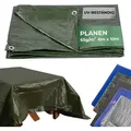 Plane Tarpaulin Light 6x10 m, 65 g/m, Abdeckplane, grün, mit Ösen