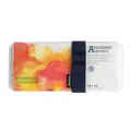 Schmincke – AKADEMIE Aquarell kompakter Farbkasten, Kunststoff, 18 x 1/2 Näpfchen, 75 791 097, hoch lichtechte Farbtöne, feine Künstler-Aquarellfarben, Gummiband für Pinsel und Stift