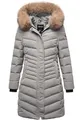 REPUBLIX Damen Gefütterte Dicke Glanz Winter Jacke Mantel Parka mit Kapuze RJ-8015 Grau M