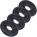 ScSPORTS® Hantelscheiben - Set, 2/4/5/10/20 kg, Ø 30/31 mm, Gusseisen - Gewichtsscheiben, Hantelscheiben-Set, Hantelgewichte, Fitness Scheiben, Gussscheiben, Gewichte für Hantel (2 kg (4 x 0,5))