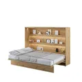 MEBLINI Schrankbett Bed Concept - Wandbett mit Lattenrost - Klappbett mit Schrank - Wandklappbett - Murphy Bed - Bettschrank - BC-04-140x200cm Horizontal - Artisan Eiche