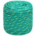 vidaXL Bootsseil Ankerleine Festmacher Tauwerk PP Leine Seil Tau Polypropylenseil Geflochten Flechtleine Grün 16mm 50m Polypropylen
