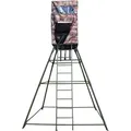 Berger + Schröter | Ansitzkanzel Hochsitz mit wetterfestem Kanzelüberzug Tarnoptik Gesamthöhe ca. 430cm