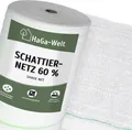 Schattiernetz – Sonnenschutz für Gewächshäuser und Pflanzen – 60% / 3 m / weiß