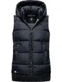 MARIKOO Damen warme Winter Steppweste mit Kapuze Zarinaa Navy Gr. M