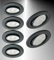 TRANGO LED Einbauleuchte, 6er Set 6729-061MCOB LED Einbaustrahler in Anthrazit matt schwenkbar inkl. 6x 5 Watt 3000K warmweiß Ultra Flach LED Modul, Einbauspots, Deckenstrahler, Badleuchte, Deckenleuchte, Deckenspot, Downlight
