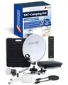 SCHWAIGER SAT-Camping Set I Satellitenanlage Komplettset I 35cm Stahl Offset Antenne, Single LNB, Full HD Receiver, 10m Koaxialkabel, Transportkoffer & Montagematerial I Mobile SAT-Anlage