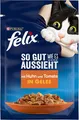 FELIX So gut wie es aussieht Katzenfutter nass in Gelee, Huhn & Tomate (26x 85g)