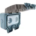 SCHWAIGER Schuko-Steckdose, IP66 mit 2x Schuko- Unterputzdose - grau