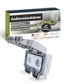 SCHWAIGER Außensteckdose Aufputz 2-fach I Outdoor Steckdose für Winkelstecker I Abschließbar & wasserdicht IP66 I Abschließbare Aufputzsteckdose mit Klickverschluss I Für robuste Wandmontage