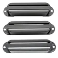 Musiclily Hot Rail Gitarre Single-Coil-Sized Humbucker Pickup Covers Tonabnehmer Abedeckungen Set für Strat Style, Schwarz (3er Set)