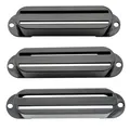 Musiclily 3Pcs Black Hot Rail Guitar Single Coil Size Humbucker Pickup Cover Set