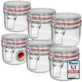 Wellgro Vorratsglas Einmachgläser mit Bügelverschluss rund, Fermentierglas, (6-tlg) 400 ml