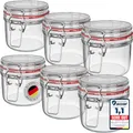 WELLGRO 6x Einmachgläser mit Bügelverschluss rund 400ml, Fermentierglas, Vorratsgläser mit Deckel - Gläser mit Deckel Made in Germany