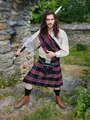 Schottenrock, 8 Yard Kilt, Black Stewart Tartan XXL