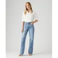 Levi's für Damen. A6081-0020 Ribcage Jeans mit weitem Bein blau (29/30), Lässig, Baumwolle, Denim