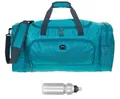 Sporttasche Damen Herren Trainer XL 69 cm 55 L Nassfach Reisetasche Schuhfach Sport Fitness Sauna Gym Bag Tasche sehr groß 1244 + Trinkflasche (Petrol Türkis (türkis))
