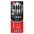 Colgate Slimsoft Handzahnbürste für Erwachsene, Kohle, 4 Stück, 17 x dünnere Borsten, Zahnbürste, Kombi-Pack