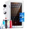 Weinkühlschrank Getränkekühlschrank Minibar 80 L Weinflaschen Glastür LED Weiß