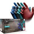 Nitrilhandschuhe Ampri STYLE 4 ELEMENTS farbmix 96 Stück S Gr. 7, puderfreie, unsterile Nitrilhandschuhe, 96 Stück/Box 01171-S