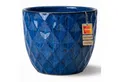 Teramico Blumentopf Pflanztopf "Diamant" Royal Blau – Glasiert – Frostfest & Handarbeit (1 St), Frostfest, UV-Fest