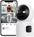 ZOSI 6MP WLAN Überwachungskamera Innen Dual-Objektiv 3MP+3MP 360° WIFI IP Kamera