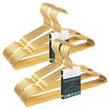 Parusia Kleiderbügel Gold, 42cm breit, 1cm stark, Kleiderbügel Metall rostfrei, formstabil, zur platzsparenden Kleideraufbewahrung & Organisation von Kleiderschrank, Kleiderständer (20)