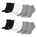 PUMA 6 Paar Unisex Herren Damen Sportsocken Kurzsocken Sneaker Socken, Farbe:Mehrfarbig, Größe:43-46, Artikel:-882 grey/white/black