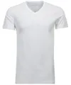 Ragman Herren 2 T-Shirt Doppelpack Bodyfit mit V-Ausschnitt, Weiß, L