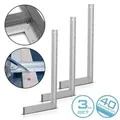 STAHLWERK Aluminium-Anschlagwinkel 3er Set 400 mm Schlosserwinkel | Flachwinkel