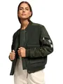 Navahoo Damen Bomberjacke leichte Übergangsjacke mit Ärmelraffung Willstehaben 14 Olive Gr. XL